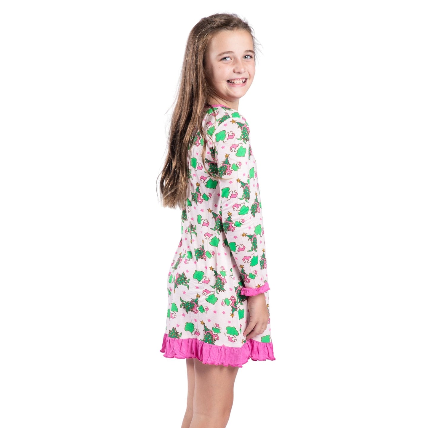 Kids Pink Merry Mischief Bamboo Gown S