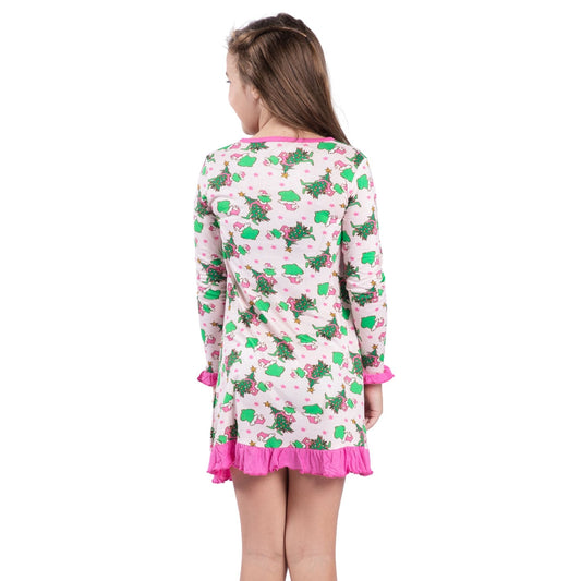 Kids Pink Merry Mischief Bamboo Gown S