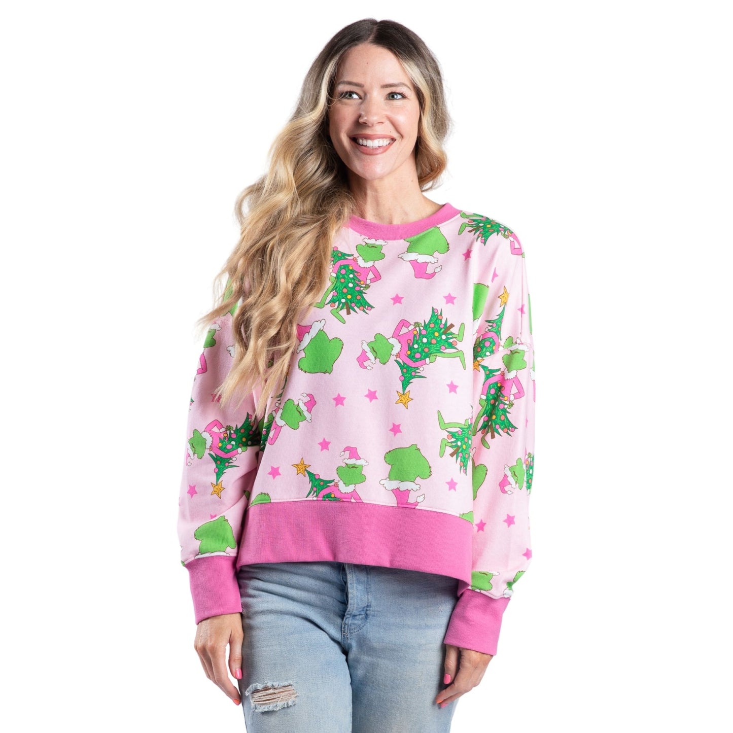 Merry Mischief Pink Crew Neck Sweatshirt S