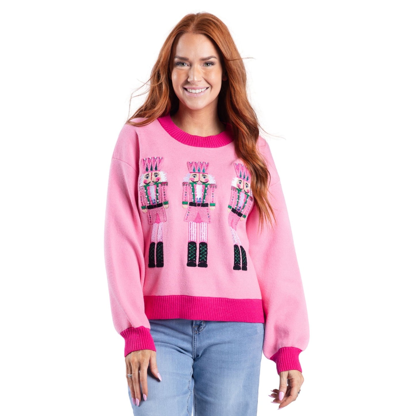 Crackin’ Christmas Pink Crew Neck Sweater S