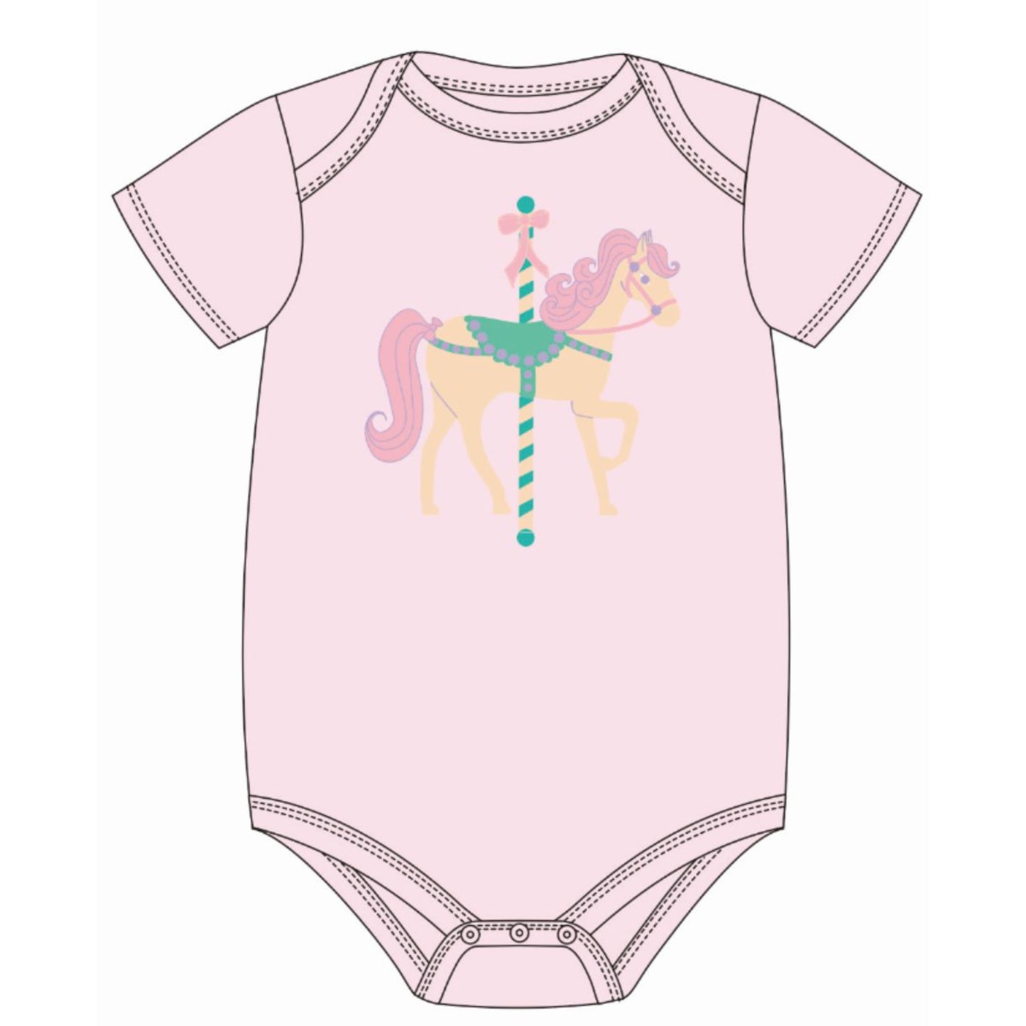 Kids Carousel Horse Onesie Assortment, No Display Package