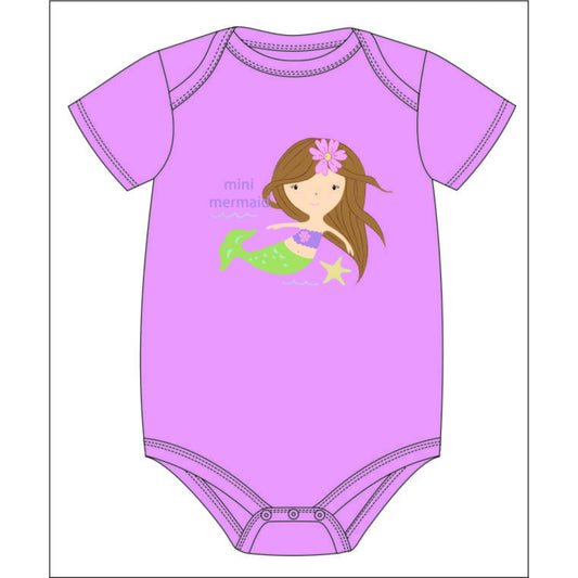 Kids Mini Mermaid Baby Onesie 6MO