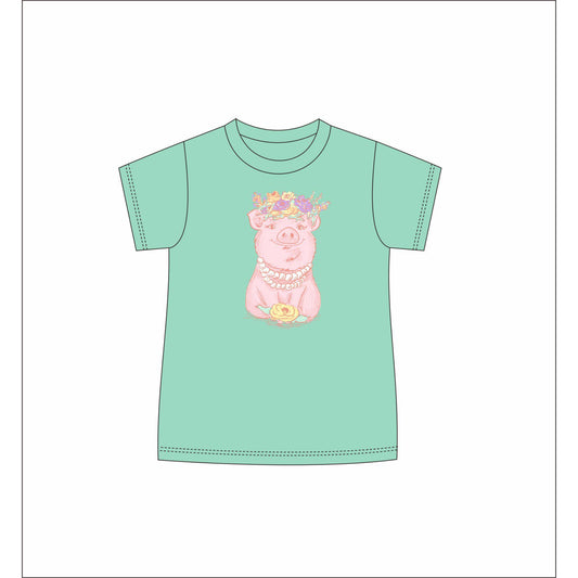 Kids Pretty Pig Mint T-shirt M