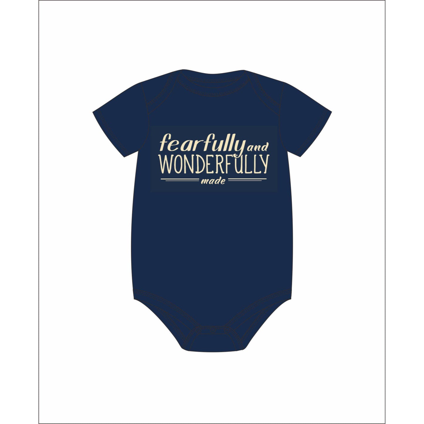 Kids Fearfully And Wonderfully Made Navy Baby Onesie 18MO