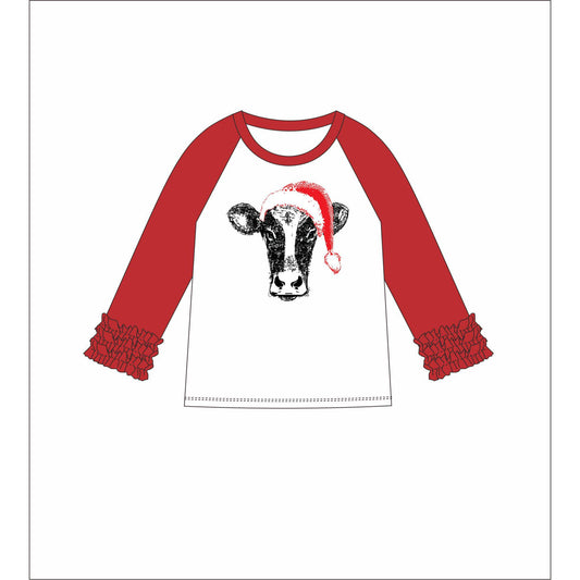 Kids Santa Cow 3/4 Sleeve T-Shirt XL