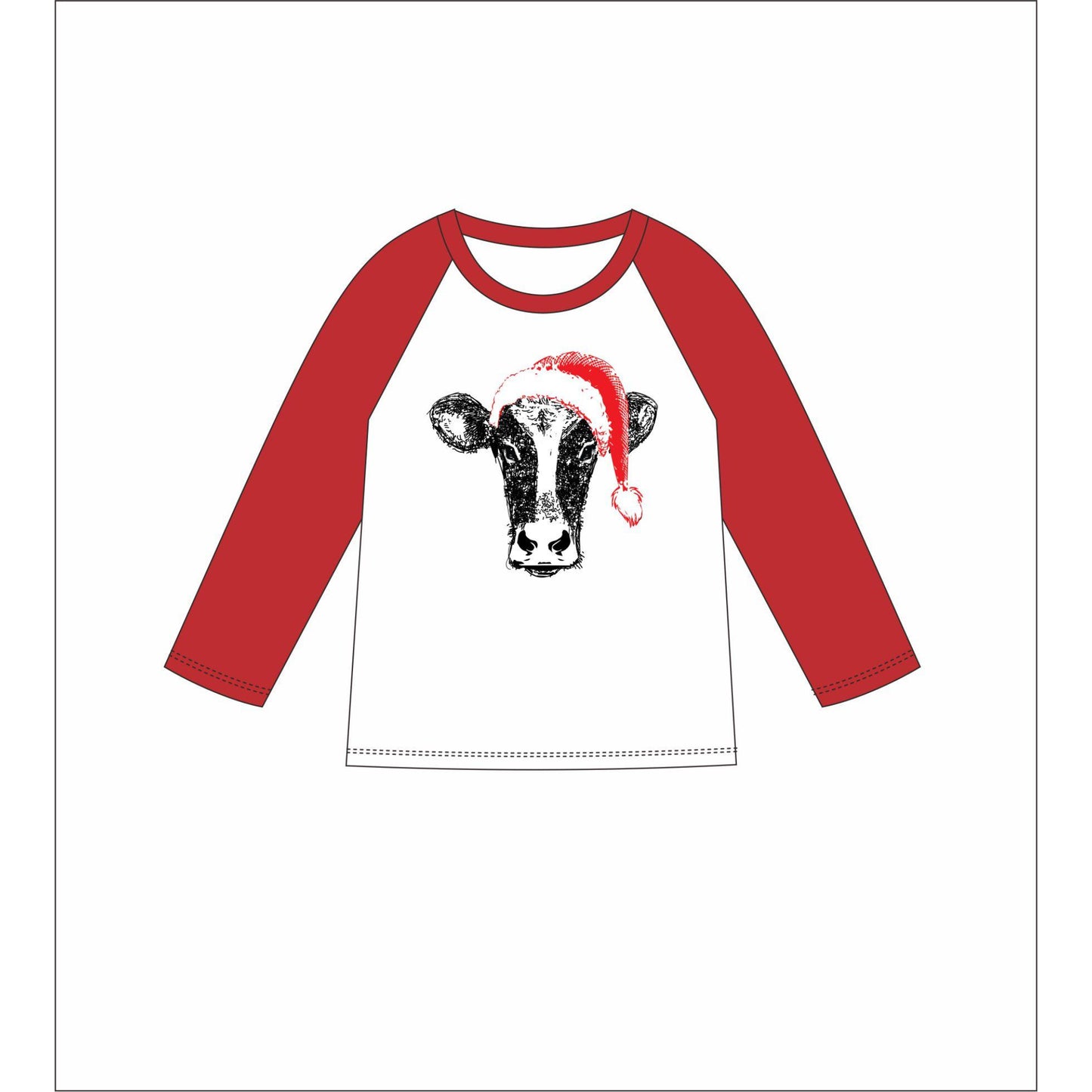 Kids Santa Cow 3/4 Sleeve T-Shirt M
