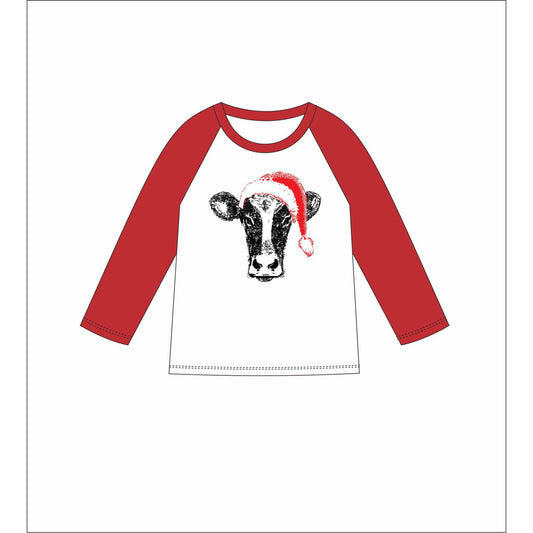 Kids Santa Cow 3/4 Sleeve T-Shirt XS