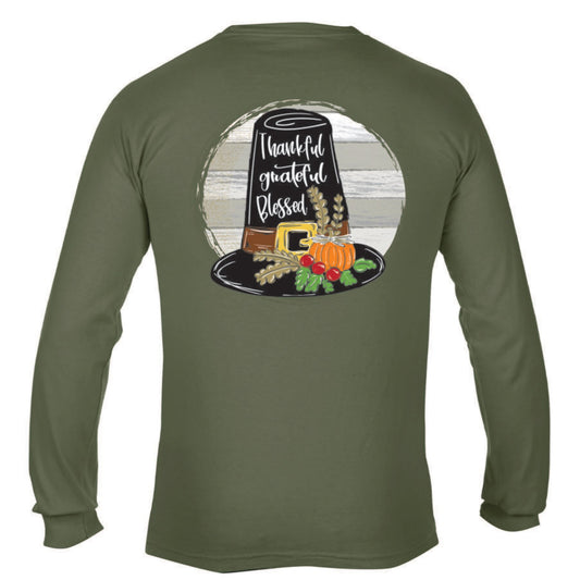 Thankful Grateful Blessed Long Sleeve T-Shirt M