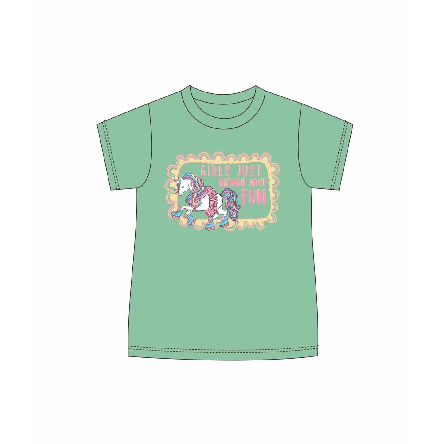 Kids Girls Just Wanna Have Fun T-Shirt L