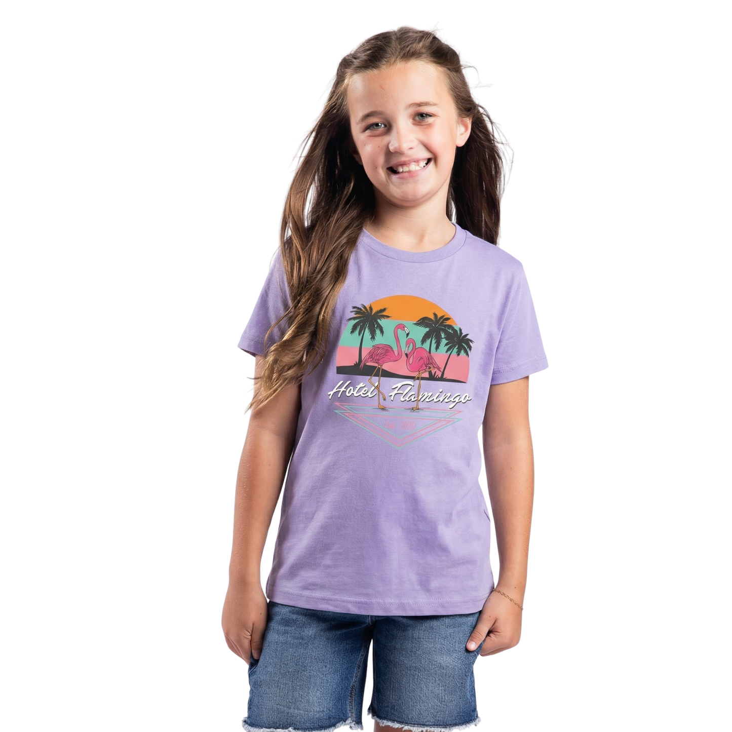 Kids Hotel Flamingo Purple T-Shirt