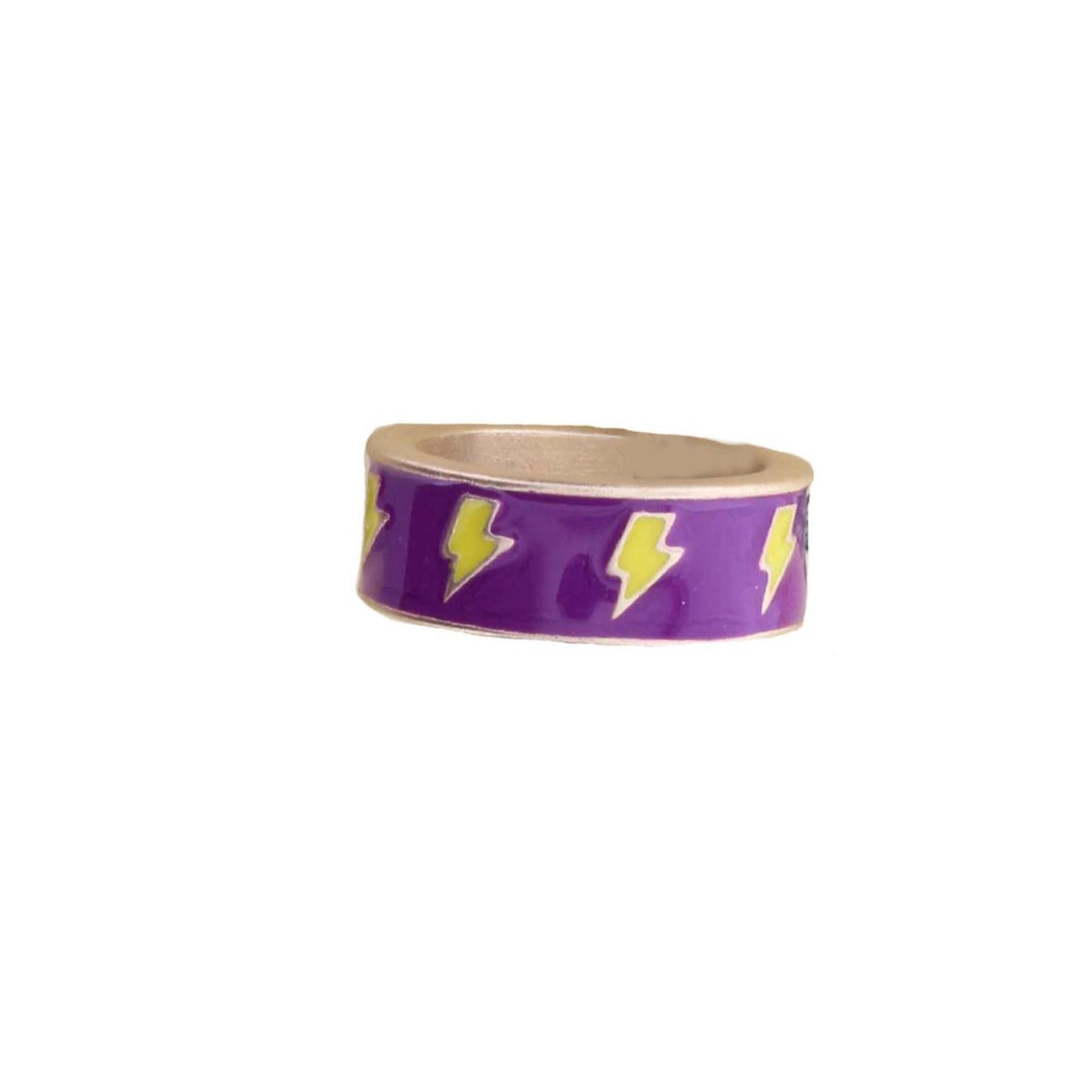 Kids Purple Enamel Ring Lightning Bolts Ring