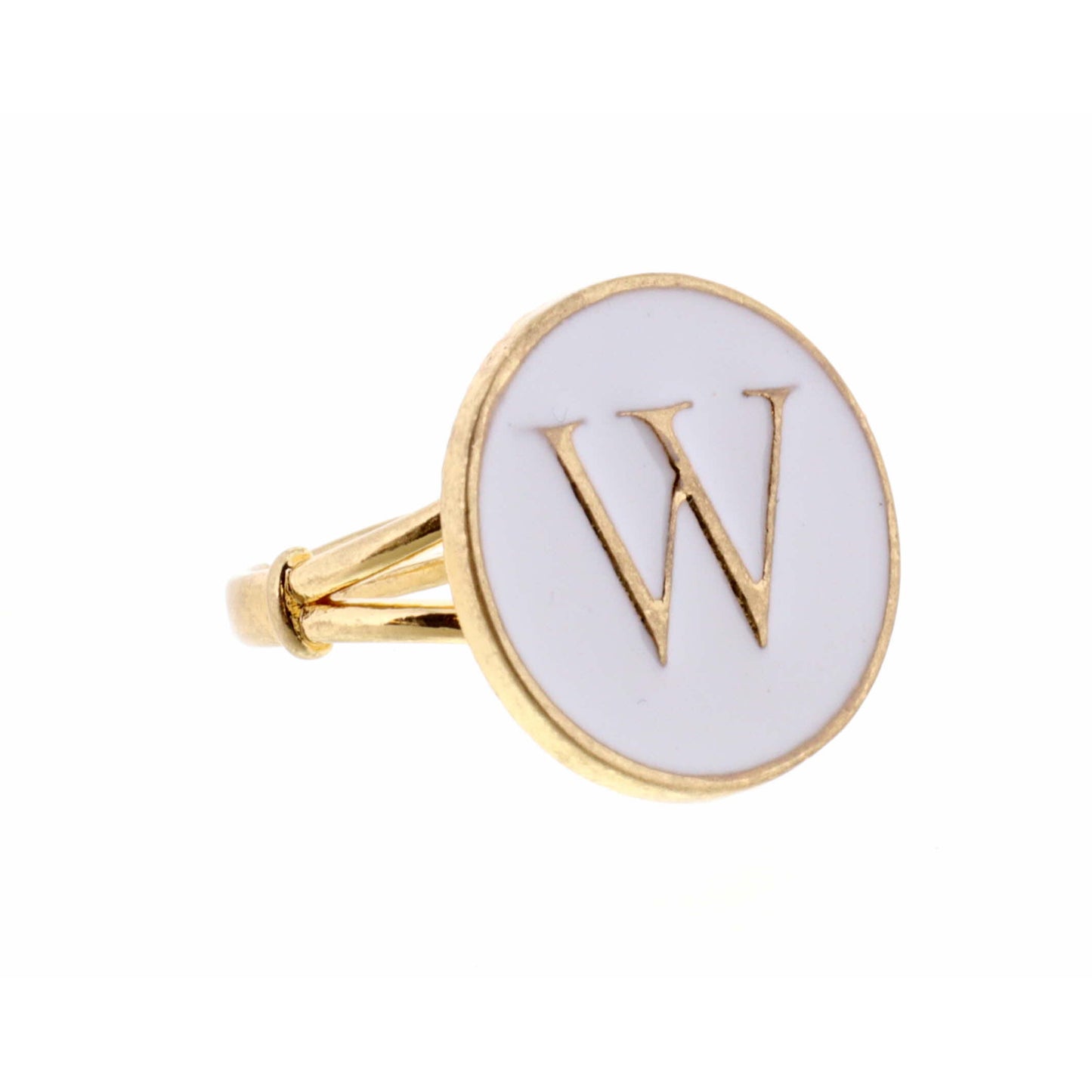 White Epoxy "W" Initial Ring