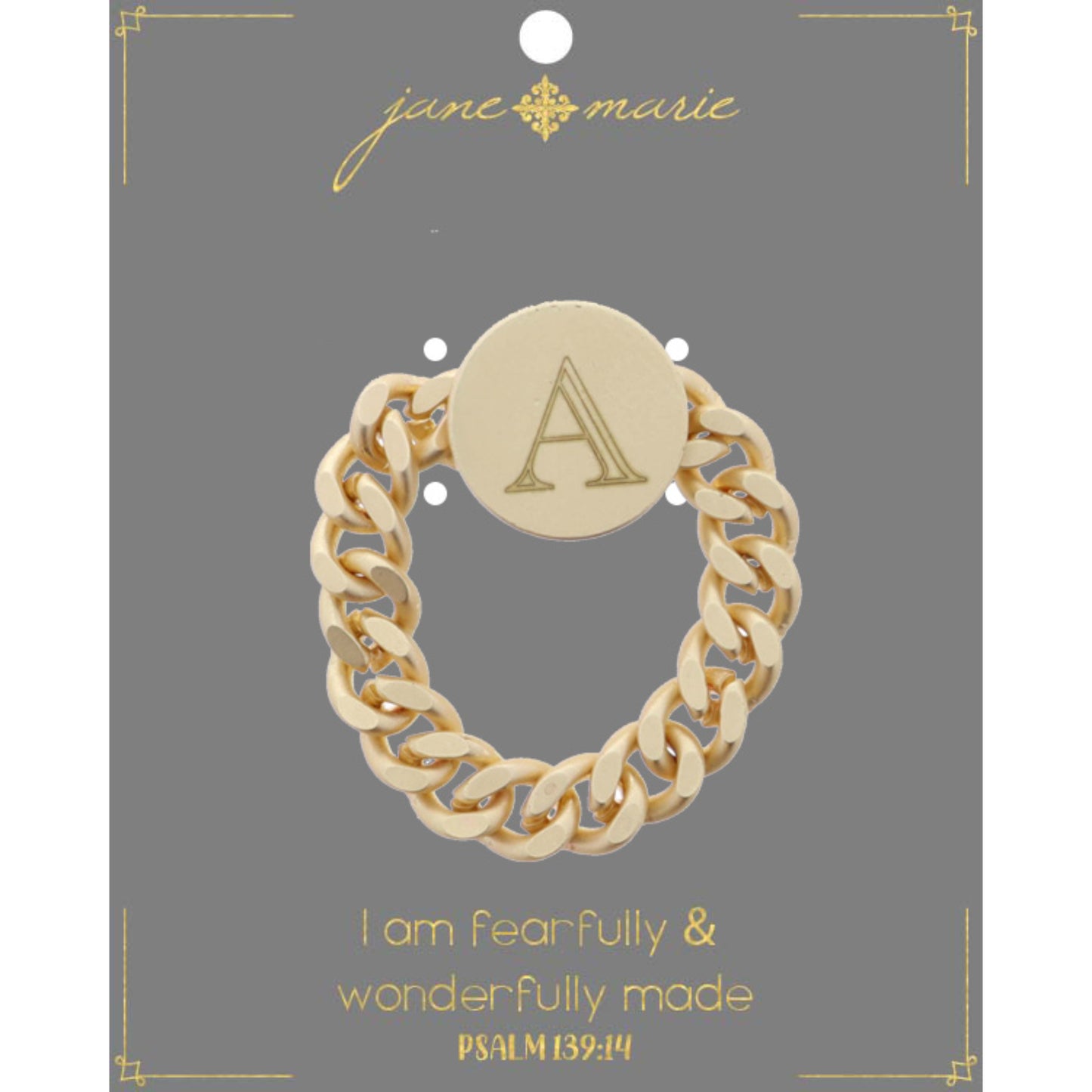 Engraved Initial "A" Ring