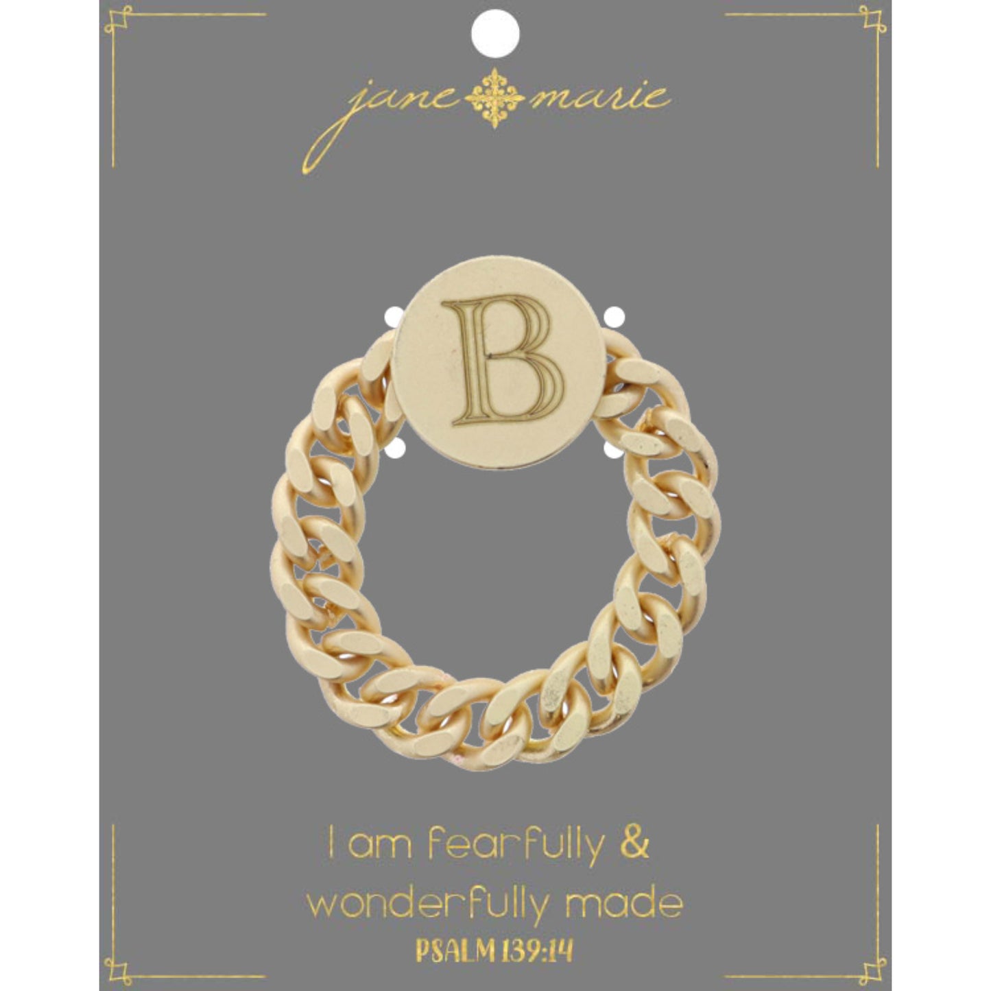 Engraved Initial "B" Ring