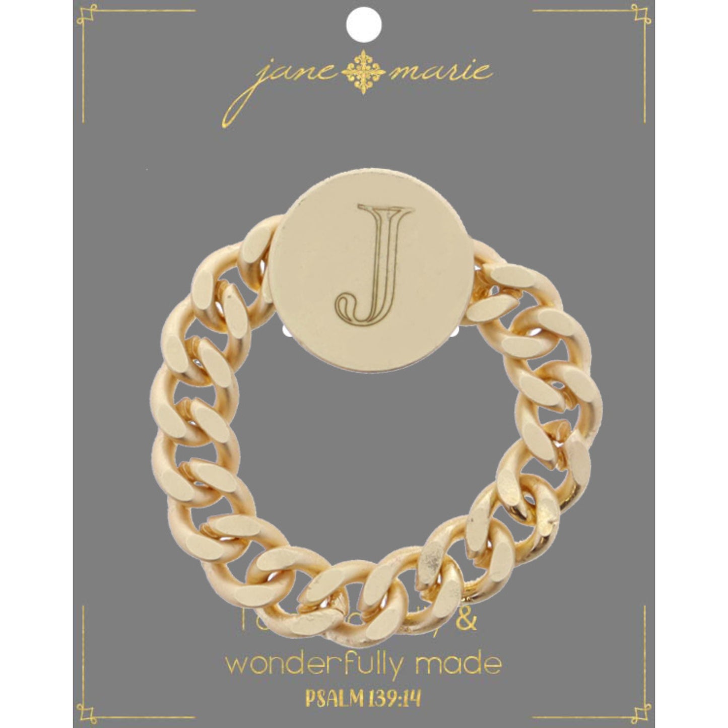Engraved Initial "J" Ring