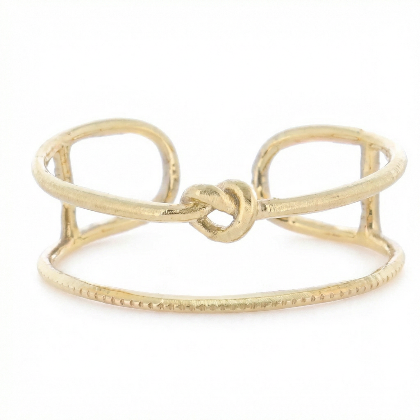 18K Gold Plated Double Band with Knot Ring
