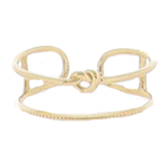 18K Gold Plated Double Band with Knot Ring