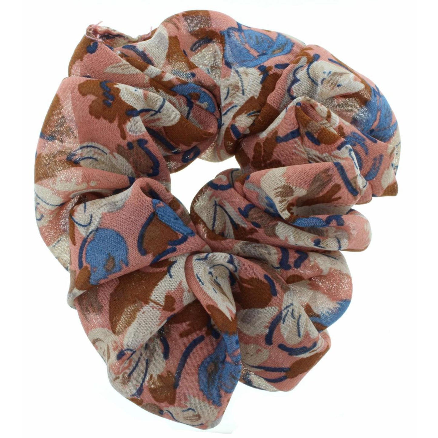 Mauve with Floral Design Scrunchie