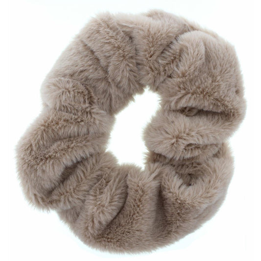 Tan Silky Fur Scrunchie Scrunchie