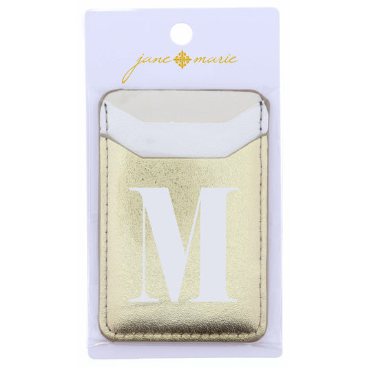 Cream, White, and Gold with Initial M Phone Wallet