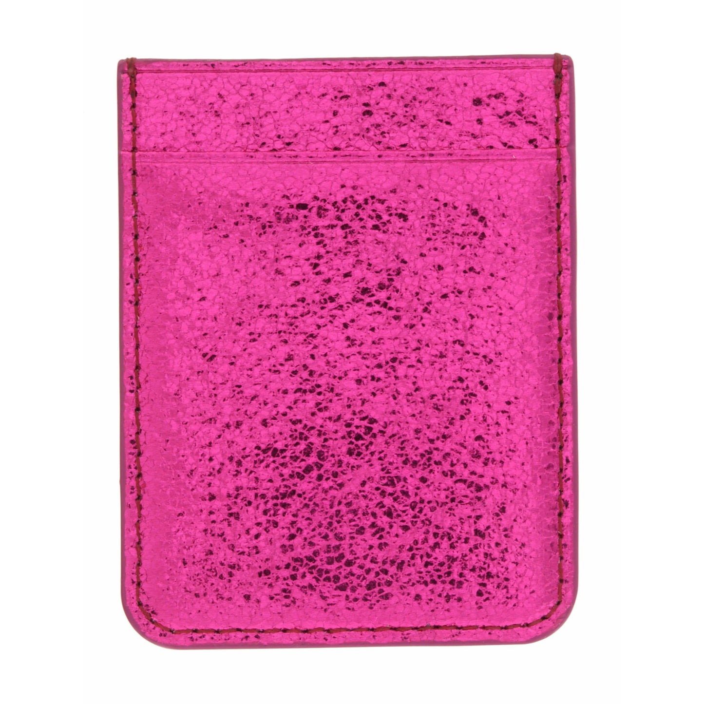 Hot Pink Metallic Leather Phone Wallet