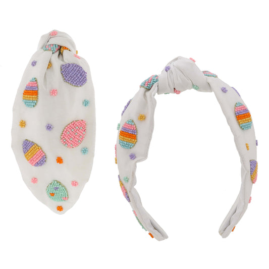 Multi Beaded Easter Eggs with Mini Multi Beaded Flowers Headband