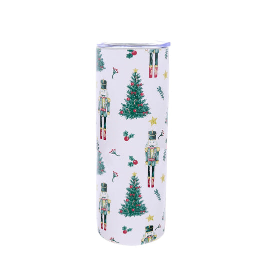 Holiday Traditions 22 Oz. Skinny Tumbler With Lid And Straw