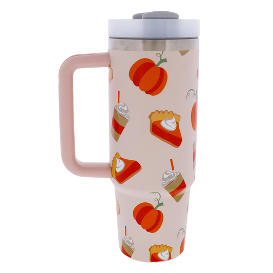 Pumpkin Pie 30 Oz. Tumbler With Straw and Handle