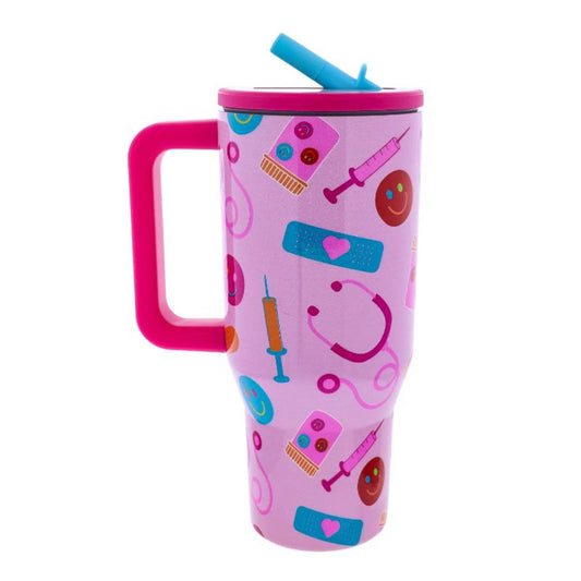 Not All Heroes Wear Capes 30 Oz. Tumbler With Flip Straw and Handle