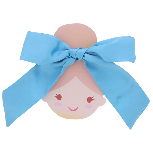 Kids Aqua Satin Hair Bow