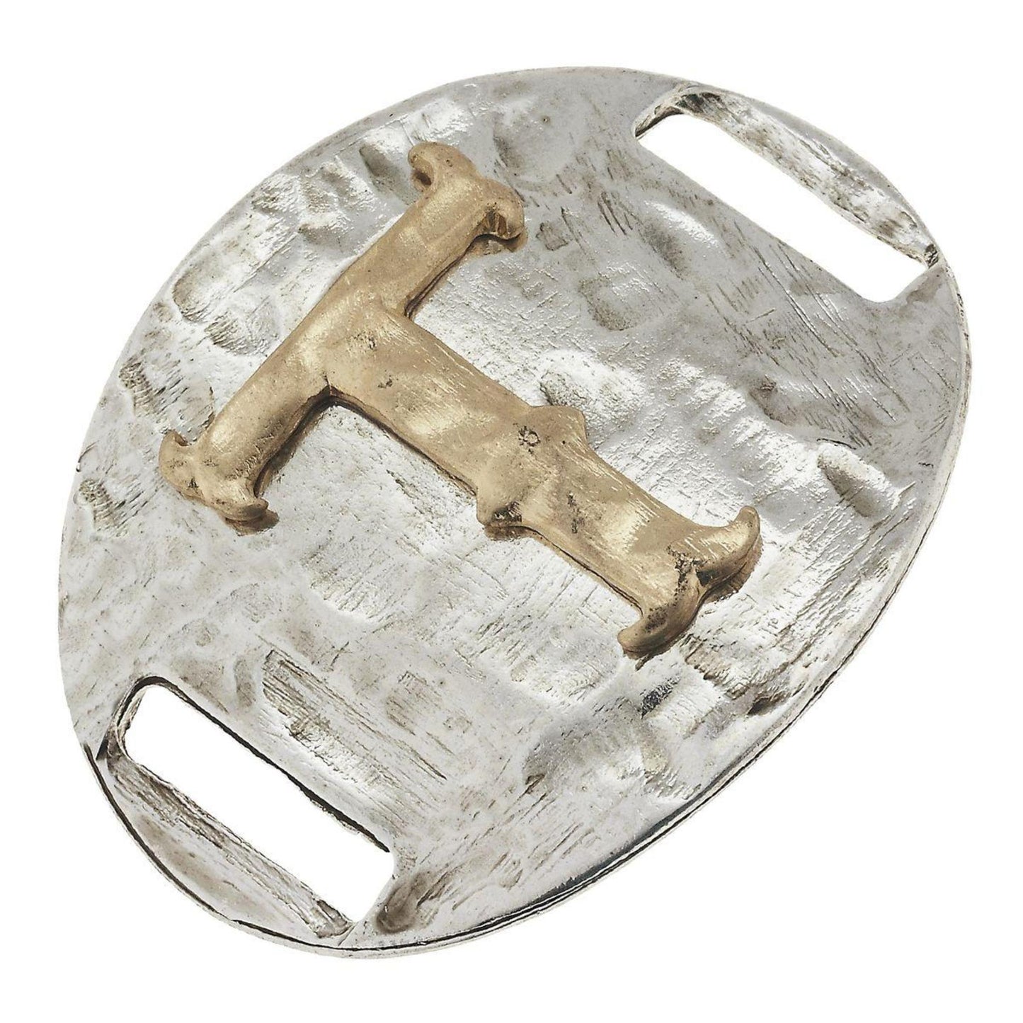 Antique Gold/Silver Large Bracelet T Initial Slide