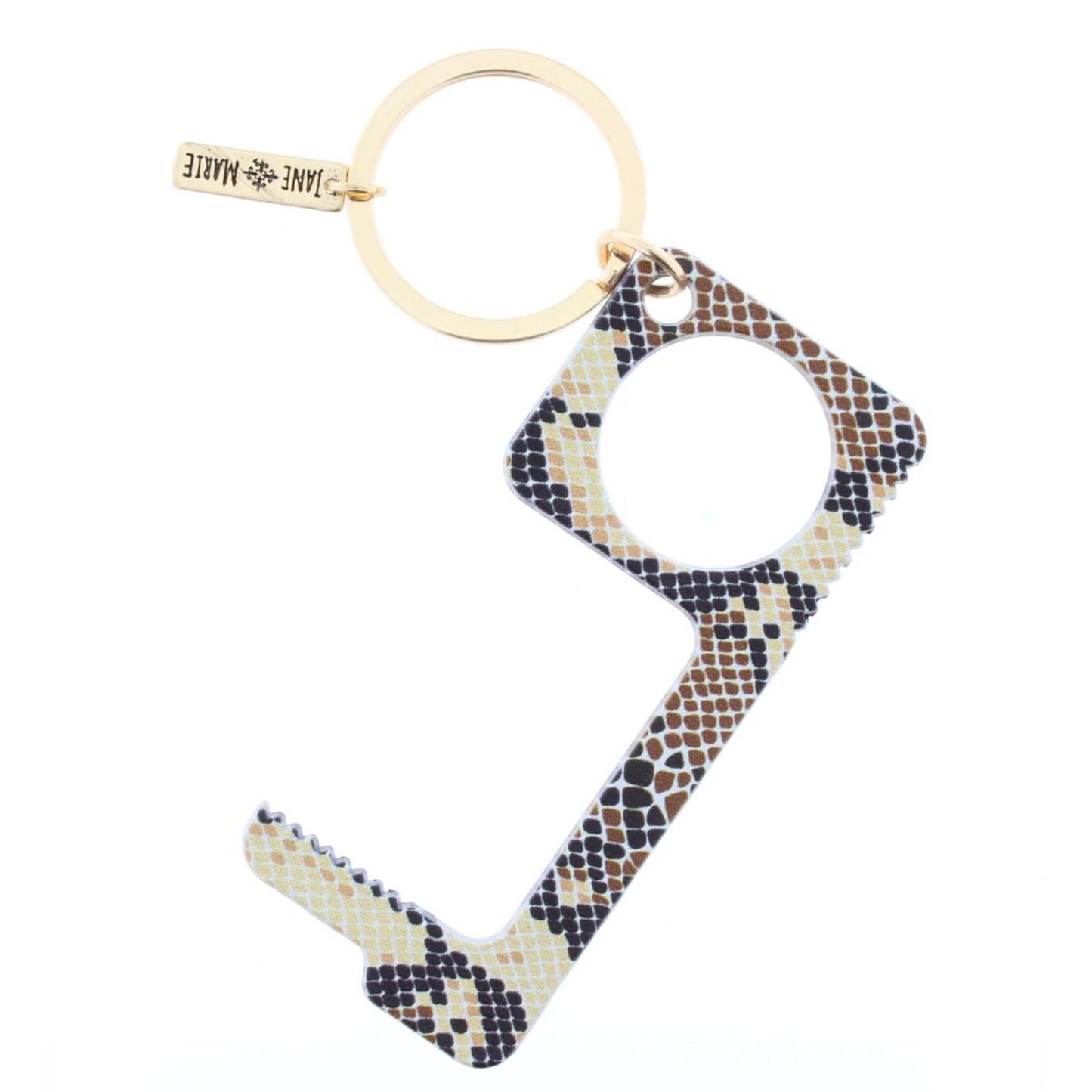 Brown Snakeskin Toucless Key Keychain