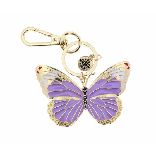 Kids Purple Enamel Butterfly Keychain