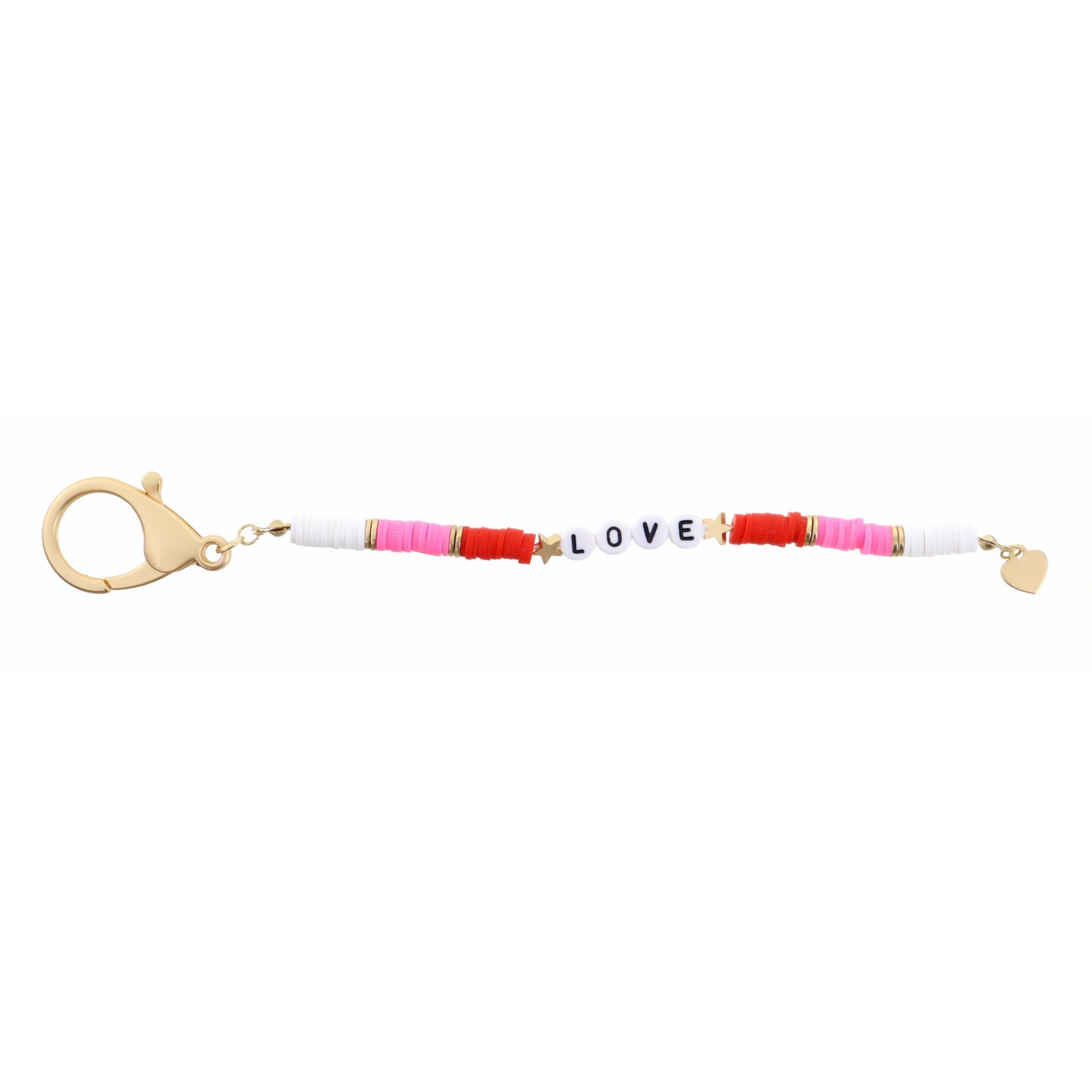 Kids Multi Color Block Rubber Sequins "Love" Keychain