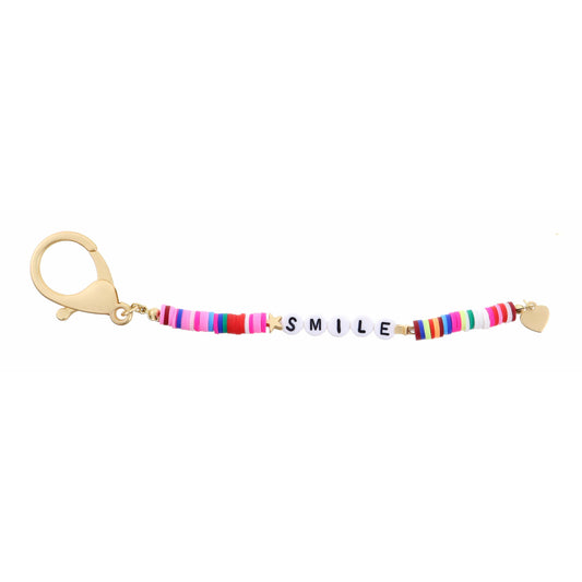 Kids Multi Rubber Sequins "Smile" Keychain