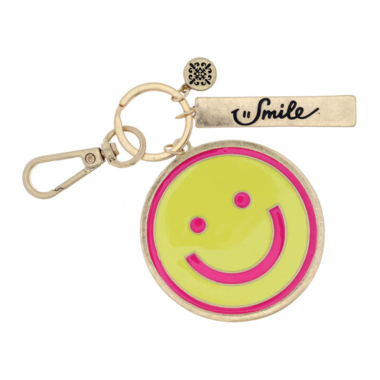 Smiley Face, "Smile" Bar Keychain
