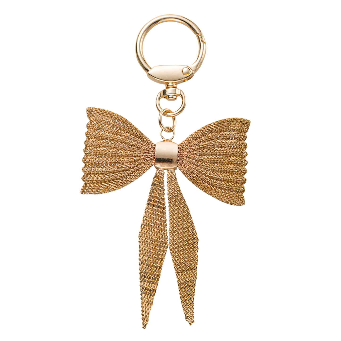 Gold Metal Mesh Bow Keychain