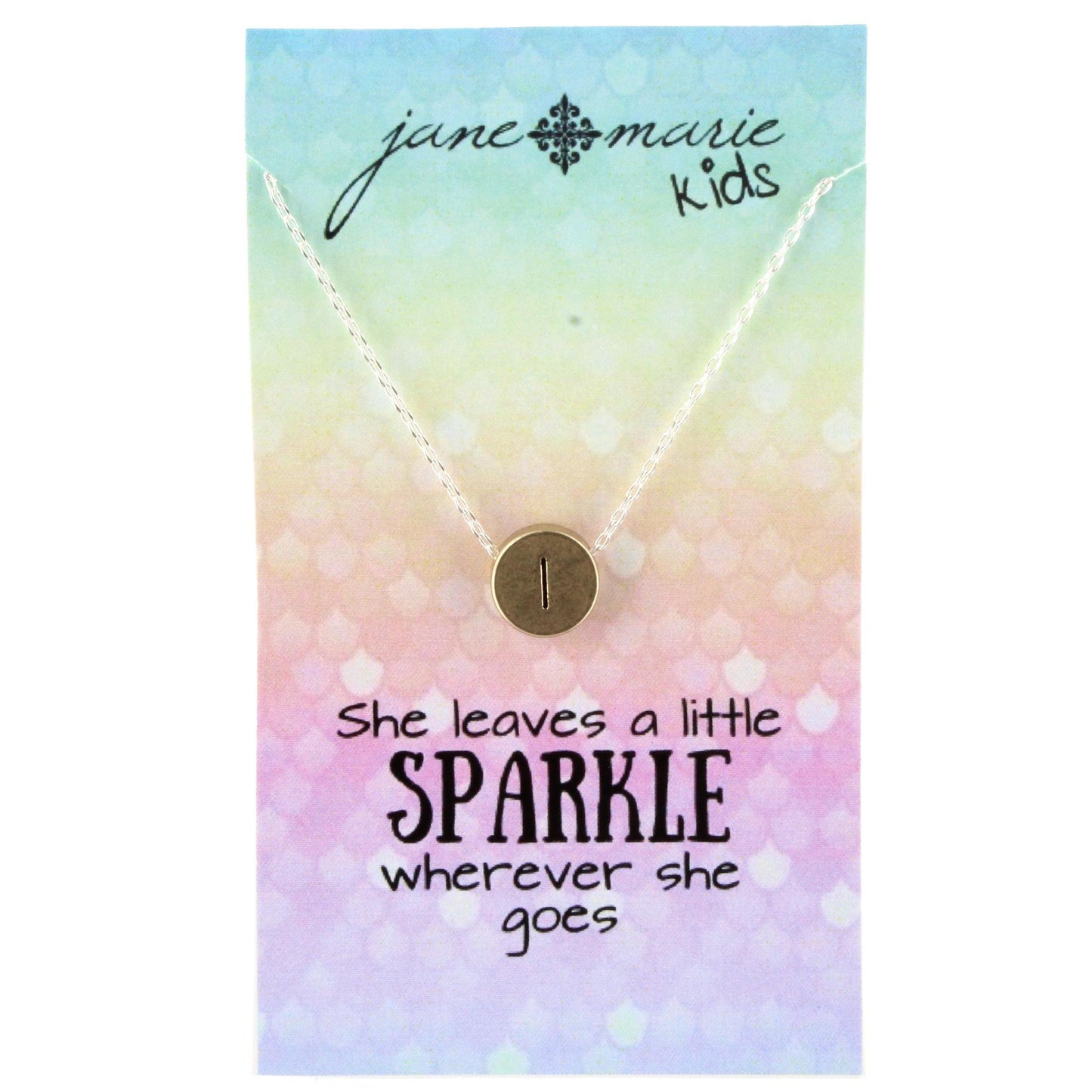 14" Gold Disk L Intial Necklace with Silver Chain and Heart on back, 3" Ext