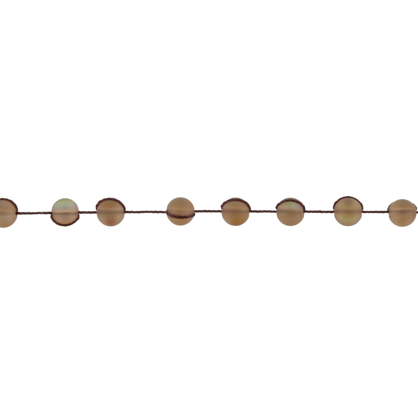 13" Brown Opalized Knotted Choker Necklace , 3" Ext