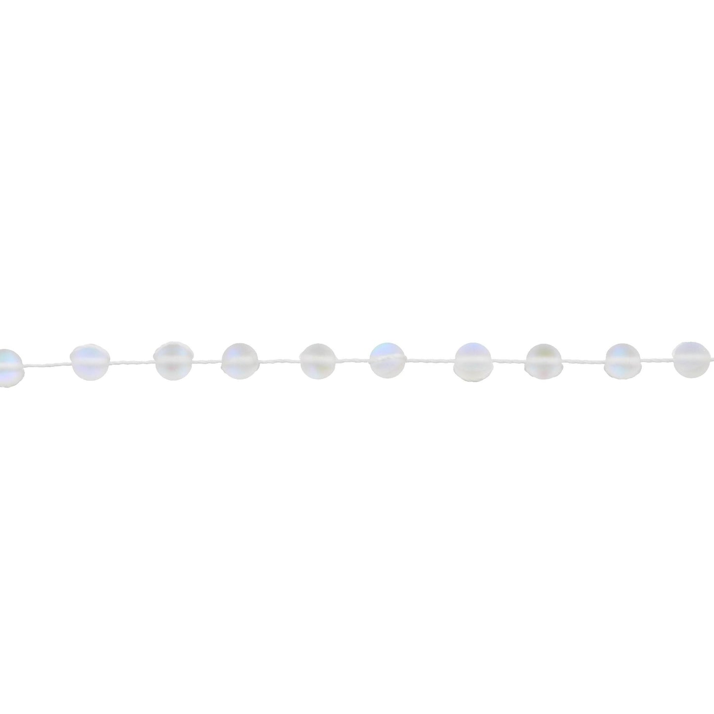 13" Clear Opalized Knotted Choker Necklace , 3" Ext