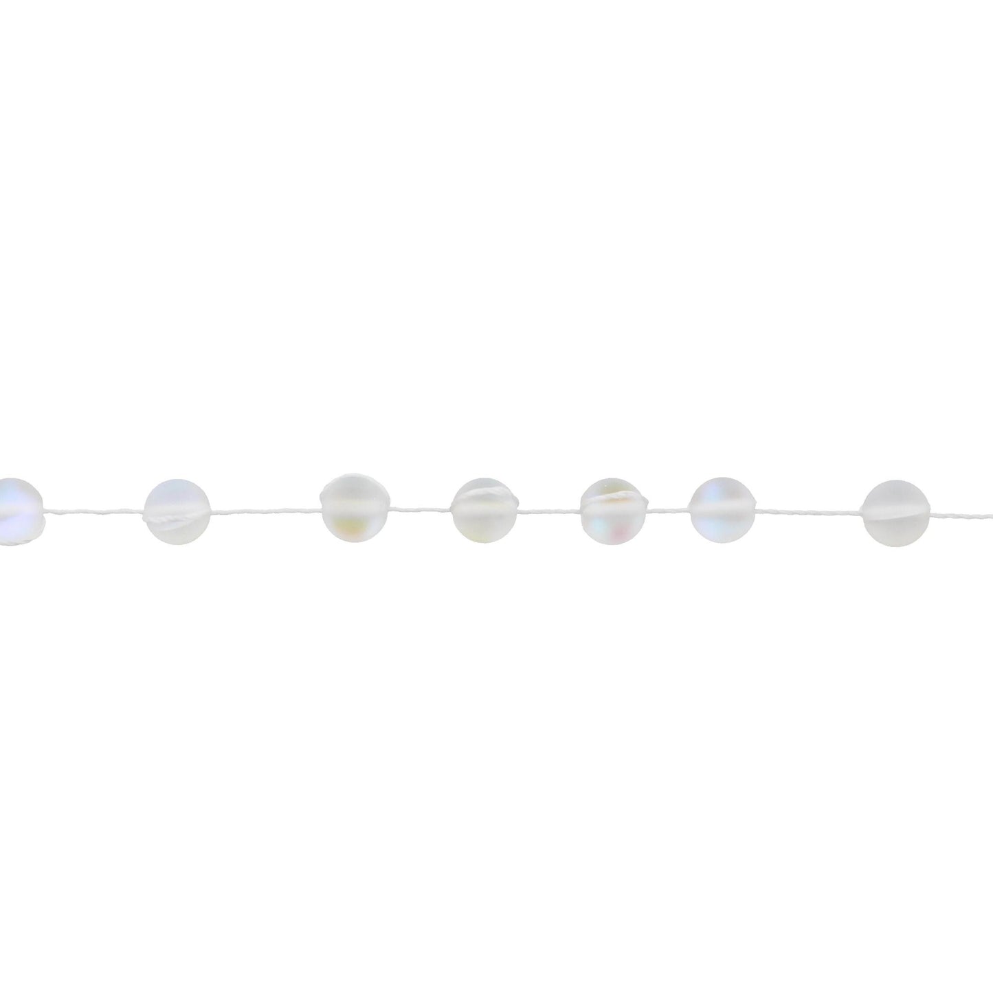 13" Clear Opalized Knotted Choker Necklace , 3" Ext