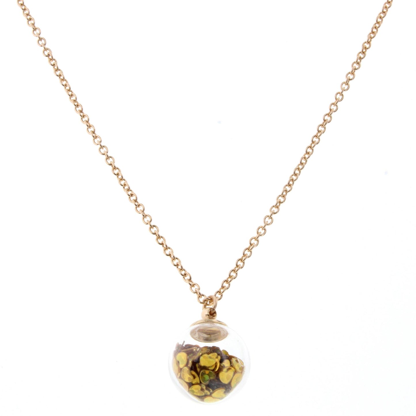 14" Kids Gold Confetti Globe Necklace, 2" Ext
