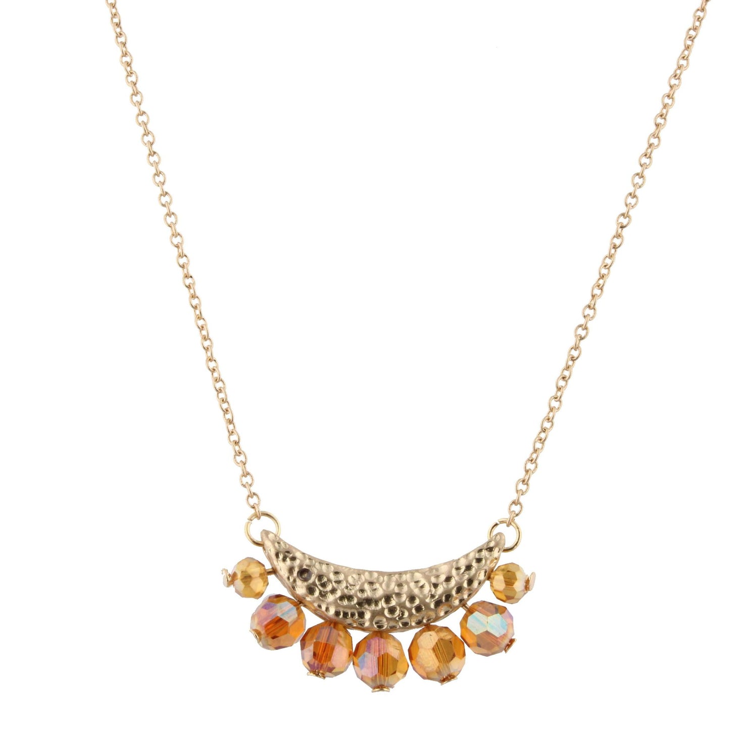 16" Topaz Faceted Beaded Bib, 3" Ext