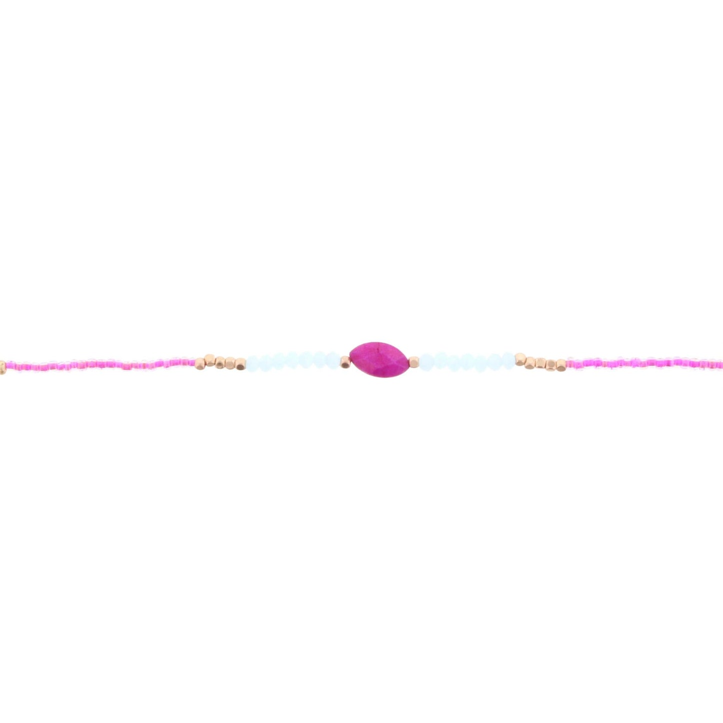 12" Kids Teal, Mint, Pink, Light Blue Choker Necklace with Fuschia Stone, 2" Ext