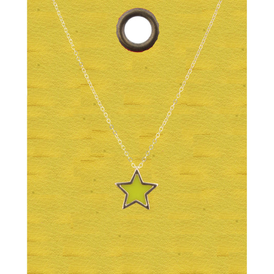 16" Gold Chain Necklace with Yellow Star, 3" Ext