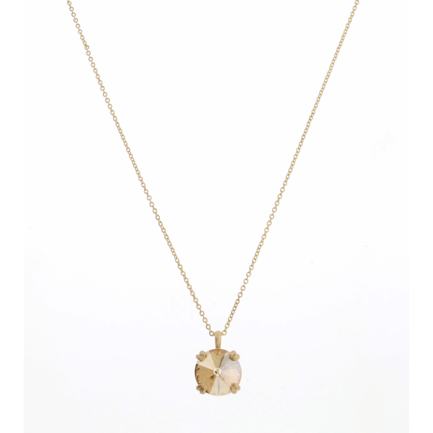18" Topaz Circle Crystal Necklace, 3" Ext