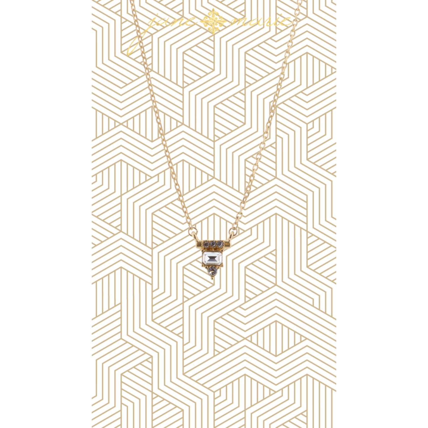 16" Mixed Clear Crystal Pendant Necklace, 3" Ext