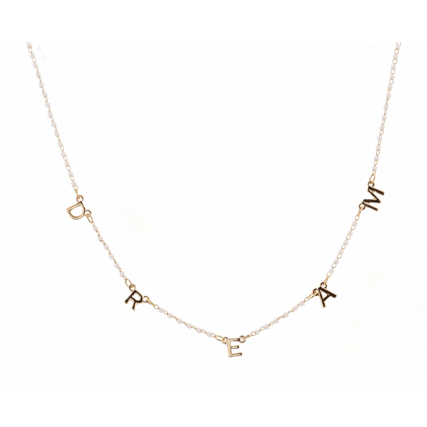 16" Faceted White Dream Necklace, 3" Ext