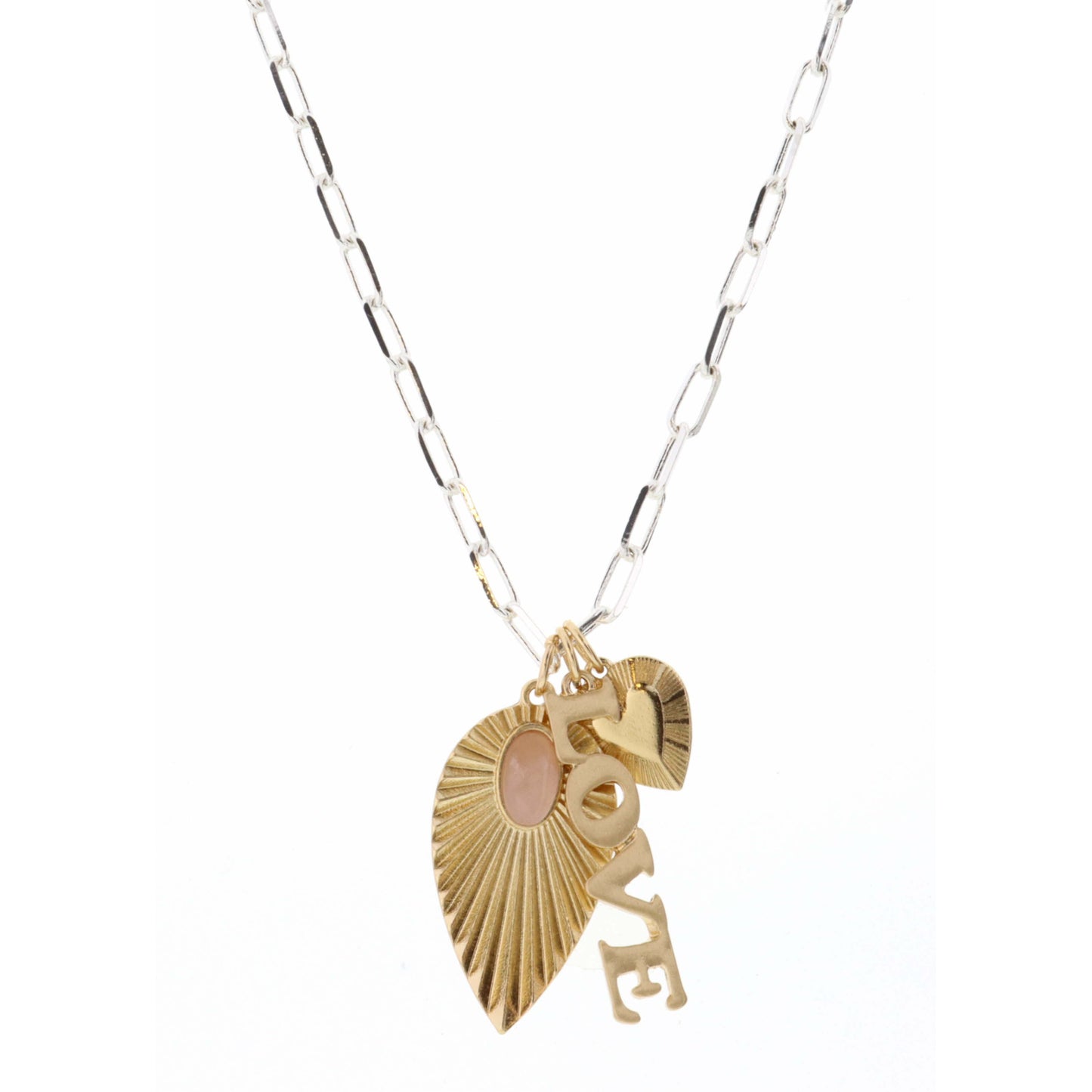 16" Teardrop, Love, Heart Necklace, 1.25", 1.25", .25"