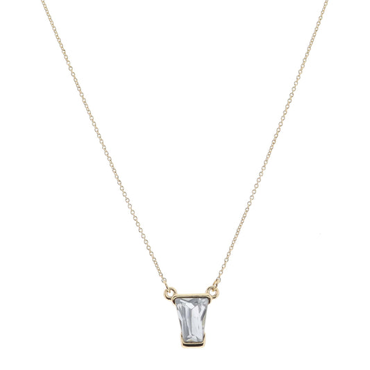 Cool Grey Trapezoid Crystal Necklace